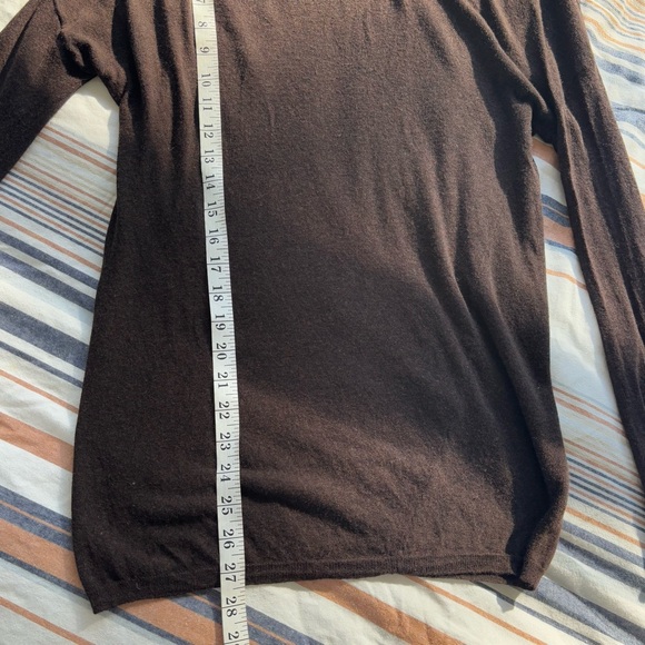 Vince Womens Wool Blend Long Sleeve Sheer Boat Neck Top Brown Sz S - Picture 12 of 12